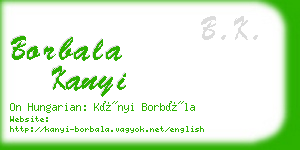 borbala kanyi business card